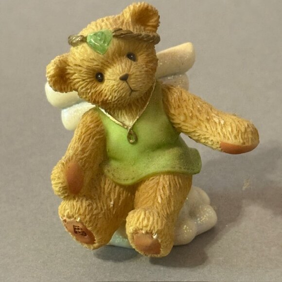 Vintage Cherished Teddies Figurine Enesco Anthropomorphic Birthday August Angel - Picture 1 of 3